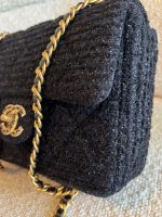 21K Black Symphony Tweed Single Flap Bag - Image 3