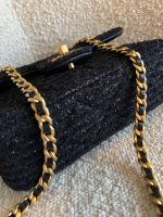 21K Black Symphony Tweed Single Flap Bag - Image 4