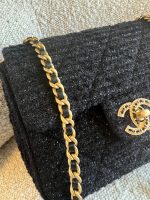 21K Black Symphony Tweed Single Flap Bag - Image 8