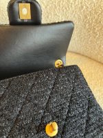 21K Black Symphony Tweed Single Flap Bag - Image 9
