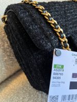 21K Black Symphony Tweed Single Flap Bag - Image 13