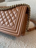 21K Caramel Caviar Quilted Old Medium Boy Bag LGHW - Image 7