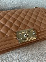 21K Caramel Caviar Quilted Old Medium Boy Bag LGHW - Image 8