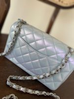 21K Iridescent Blue Calfskin Quilted Rectangular Mini SHW - Image 7