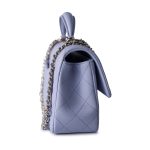 21k Lavender/ Light Purple Lambskin Quilted Mini Top Handle Light Gold Hardware - Image 4