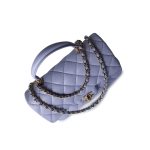 21k Lavender/ Light Purple Lambskin Quilted Mini Top Handle Light Gold Hardware - Image 7