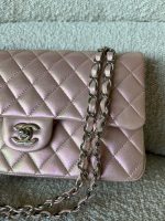 21K Medium Pink Iridescent Lambskin Quilted Classic Flap SHW - Image 6