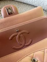 21K Medium Pink Iridescent Lambskin Quilted Classic Flap SHW - Image 11