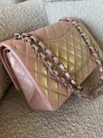 21K Medium Pink Iridescent Lambskin Quilted Classic Flap SHW - Image 15