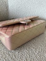 21K Medium Pink Iridescent Lambskin Quilted Classic Flap SHW - Image 4