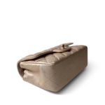 21P Gold Grained Lambskin Mini Rectangular Flap Light Gold Hardware - Image 12