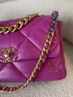 21P Magenta Lambskin Quilted 19 Flap Large Mixed Hardware