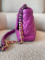 21P Magenta Lambskin Quilted 19 Flap Large Mixed Hardware - Image 4