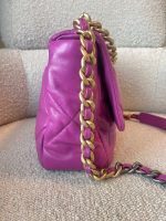 21P Magenta Lambskin Quilted 19 Flap Large Mixed Hardware - Image 5