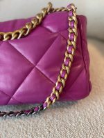 21P Magenta Lambskin Quilted 19 Flap Large Mixed Hardware - Image 7