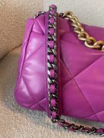 21P Magenta Lambskin Quilted 19 Flap Large Mixed Hardware - Image 8