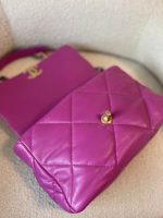 21P Magenta Lambskin Quilted 19 Flap Large Mixed Hardware - Image 9