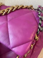 21P Magenta Lambskin Quilted 19 Flap Large Mixed Hardware - Image 14