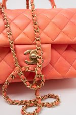 21P Mini Top Handle Orange Ombre Lambskin Quilted Aged Gold Hardware - Image 2