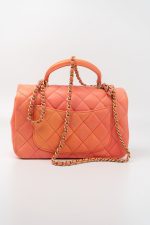 21P Mini Top Handle Orange Ombre Lambskin Quilted Aged Gold Hardware - Image 4