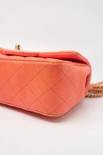 21P Mini Top Handle Orange Ombre Lambskin Quilted Aged Gold Hardware - Image 12