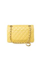 21P Yellow Caviar Quilted Classic Flap Small Light Gold Hardware - Image 6