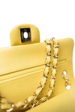 21P Yellow Caviar Quilted Classic Flap Small Light Gold Hardware - Image 9