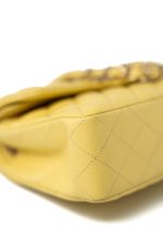 21P Yellow Caviar Quilted Classic Flap Small Light Gold Hardware - Image 10