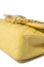21P Yellow Caviar Quilted Classic Flap Small Light Gold Hardware - Image 11