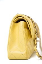 21P Yellow Caviar Quilted Classic Flap Small Light Gold Hardware - Image 13
