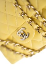 21P Yellow Caviar Quilted Classic Flap Small Light Gold Hardware - Image 14