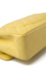 21P Yellow Caviar Quilted Classic Flap Small Light Gold Hardware - Image 15