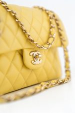21P Yellow Caviar Quilted Classic Flap Small Light Gold Hardware - Image 18