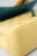 21P Yellow Lambskin Quilted Mini Rectangular Single Flap Blue Interior / Rainbow Hardware - Image 7