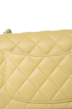 21P Yellow Lambskin Quilted Mini Rectangular Single Flap Blue Interior / Rainbow Hardware - Image 19