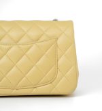 21P Yellow Lambskin Quilted Mini Rectangular Single Flap Blue Interior / Rainbow Hardware - Image 9