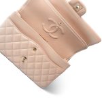 21S Pearly Beige Calfskin Quilted Classic Double Flap Light Gold Hardware - Image 13