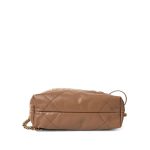 Dark Beige Calfskin Quilted Mini 22 Hobo Bag Antique Gold Hardware - Image 8