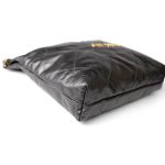 22A Metallic Dark Grey Medium 22 Calfskin Quilted Hobo Bag Antique Gold Hardware - Image 13