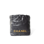 23B Dark Grey Calfskin Quilted Mini 22 Bag Antique Gold Hardware - Image 5