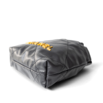 23B Dark Grey Calfskin Quilted Mini 22 Bag Antique Gold Hardware - Image 10