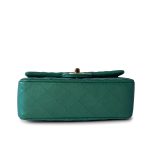 22A Iridescent Green Lambskin Quilted Mini Rectangular Single Flap Light Gold Hardware - Image 10
