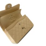 22B Yellow Caviar Quilted Classic Flap Small Light Gold Hardware - Image 3
