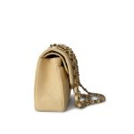 22B Yellow Caviar Quilted Classic Flap Small Light Gold Hardware - Image 14