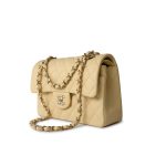 22B Yellow Caviar Quilted Classic Flap Small Light Gold Hardware - Image 6