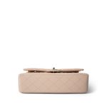 22C Beige Caviar Quilted Medium Classic Flap Light Gold Hardware - Image 11