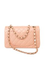 22C Rose Clair Pink/ Beige Lambskin Quilted Small Double Flap Light Gold Hardware - Image 8