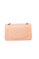 22C Rose Clair Pink/ Beige Lambskin Quilted Small Double Flap Light Gold Hardware - Image 9