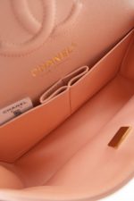 22C Rose Clair Pink/ Beige Lambskin Quilted Small Double Flap Light Gold Hardware - Image 10