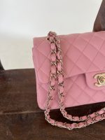 22C Sakura Pink Caviar Quilted Classic Flap Small LGHW - Image 2